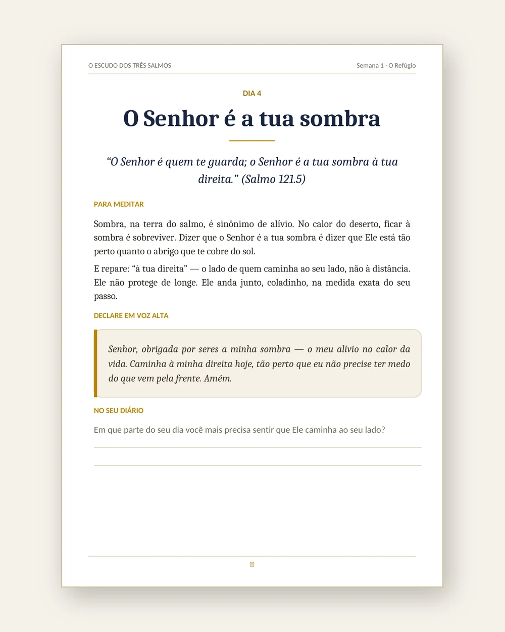 Página com a declaração