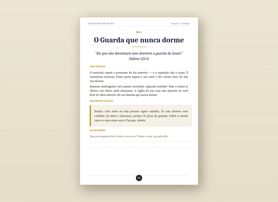 Página do guia impressa sobre a mesa